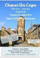 Affiche choeur Da Capo Locronan 14 juillet 2025