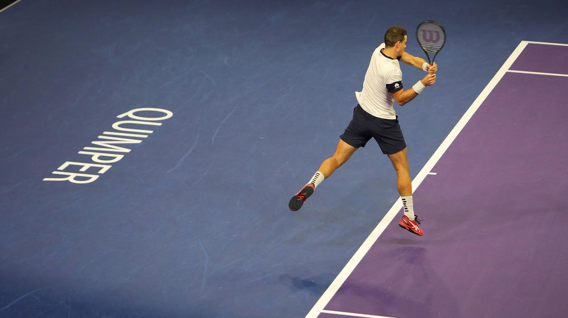 Quimper le 30 janvier 2022. Open de tennis ATP Chalenger de quimper ; Finale simple. Le Canadien Vasek Pospisil (138e) s'impose devant le  Français Grégoire Barrère (167e). Victoire en trois sets  6-4, 3-6, 6-1.