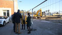 Arrivée sur la gare et point presse devant les travaux de terrassement à l’emplacement des anciens entrepôts SERNAM