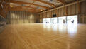 Grande salle : Pose du parquet