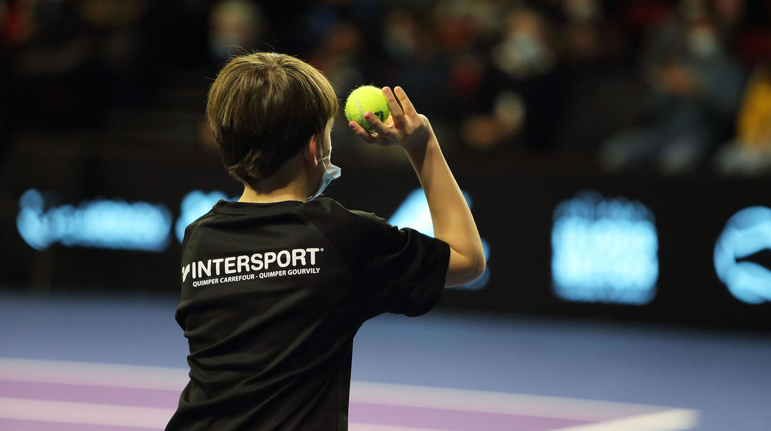 Quimper le 26 janvier 2022. Open de tennis ATP Challenger . Quart de finale. match entre les français J.W Tsonga et Alexandre Müller, vainqueur (6)