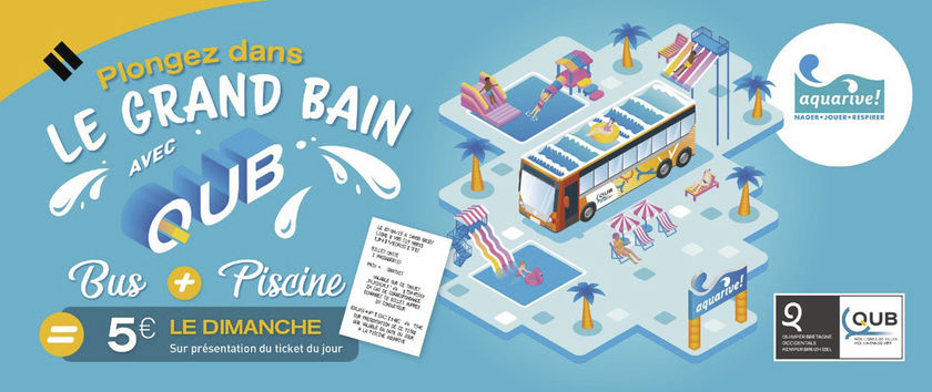 Le dimanche, profitez de l’offre combinée « Bus + piscine à 5 € »