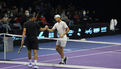 Quimper le 26 janvier 2022. Open de tennis ATP Challenger . Quart de finale. match entre les français J.W Tsonga et Alexandre Müller, vainqueur (8)