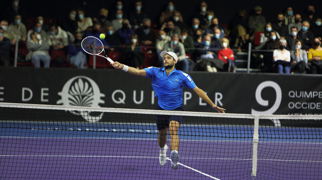 Quimper le 26 janvier 2022. Open de tennis ATP Challenger . Quart de finale. Match entre Lucas Pouille et Grégoire Barrère, vainqueurAPO 2022 0029