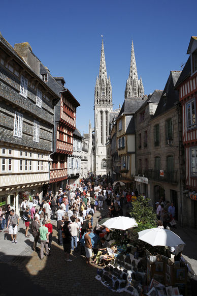 La rue Kéréon, lieu emblématique de Quimper.