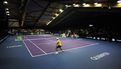Quimper le 24 janvier 2022. Open de tennis ATP Challenger . 1er tour qualificatif. Victoire de Lucas Pouille face à Maxime janvier