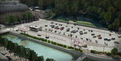 Vue des quais et de la place de la Résistance